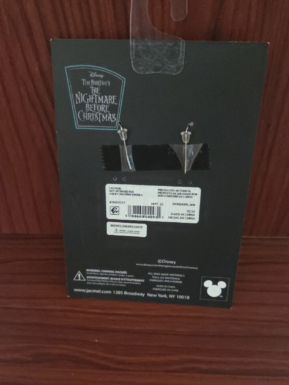 Disney Silver Glitter Jack Skellington Dangle Earrings - Picture 2 of 2